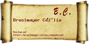 Breslmayer Célia névjegykártya